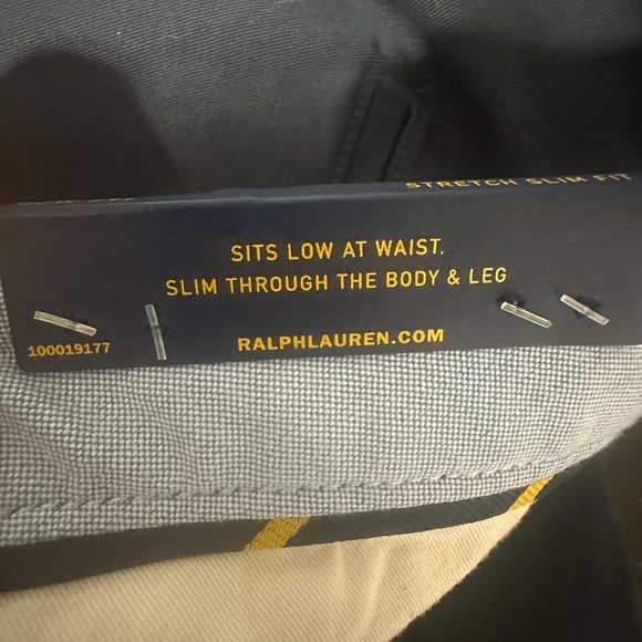 Polo Ralph Lauren Pants Stretch Slim Fit‎ Men's 40x29 Navy Blue Chinos Twill New - Picture 9 of 9